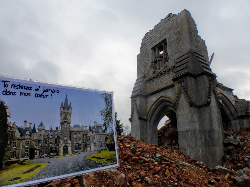 Zamek kiedyś i dziś. Szkoda.